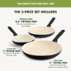 Rio 3pk (7", 9.5" & 11") Ceramic Nonstick Frypan Set - Black