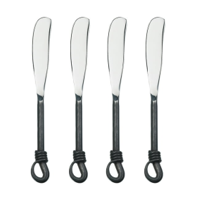 Gourmet Settings Twist N Shout Spreader, 18/10 Stainless Steel, Set of 4