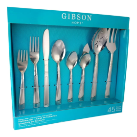 Gibson Home Astonshire 45 Peice Tumble Finish Flatware Set