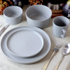 20pc Stoneware Luxmatte Dinnerware Set Light Gray