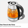 Fast Boiling 1.8L Electric Glass Kettle, Removable Tea Infuser, LED Lights, Stainless Steel