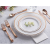 Stock Your Home Disposable Rose Gold Plastic Forks - 125 Count