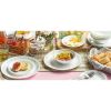 Country Cottage, White and Green Round 12-Piece Dinnerware Set