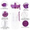 Fruit Infuser Water Bottle 32OZ Juice Shaker Sport w/ Flip Top Lid Anti-Slip Grips For Office Home Sport Running Walking Hiking