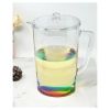 2.75 Quarts Water Pitcher with Lid, Oval Halo Design Unbreakable Plastic Pitcher, Drink Pitcher, Juice Pitcher with Spout BPA Free