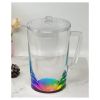 2.75 Quarts Water Pitcher with Lid, Oval Halo Design Unbreakable Plastic Pitcher, Drink Pitcher, Juice Pitcher with Spout BPA Free